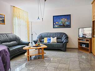 Wohnbereich der Ferienwohnung 01 der Villa Sonnengarten