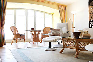 Wohnbereich der Ferienwohnung 05 in der Villa Sonnengarten