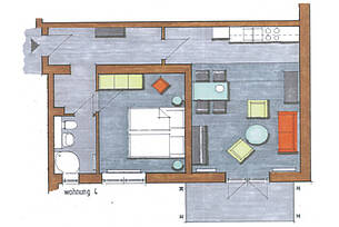 Grundriss der Ferienwohnung 04 in der Villa Höger