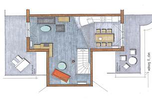 Grundriss der Ferienwohnung 11 in der Villa Höger