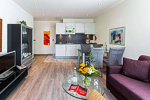 Küche in der Ferienwohnung 05 der Villa Höger