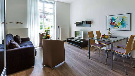 Wohnzimmer der Ferienwohnung in der 04 Villa Höger