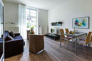 Wohnzimmer der Ferienwohnung in der 04 Villa Höger