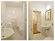 Ferienwohnung 10 'Kükenkorb' - Blick ins Vollbad mit Waschmaschine