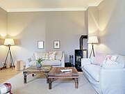 Ferienwohnung 10 'Kükenkorb' - gemütlicher Kamin im Wohnbereich