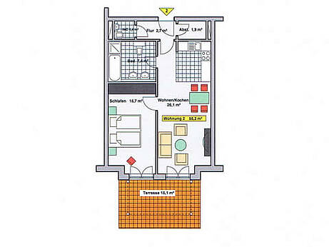 Grundriss Ferienwohnung 02 Villa Wagenknecht