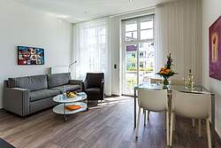Wohnzimmer der Ferienwohnung 03 in der Villa Höger