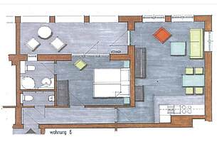 Grundriss der Ferienwohnung 06 in der Villa Höger