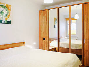 Schlafzimmer Ferienwohnung 14 Villa Seebach